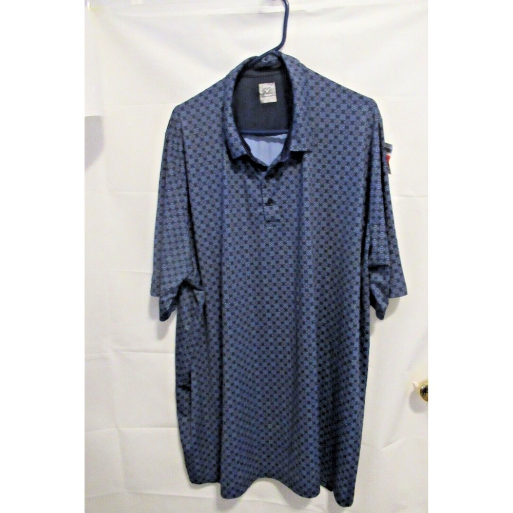 Callaway Shirt Mens 3XL XXXL Blue Polo Short Sleeve Opti-Dri Golfer Golf Casual
